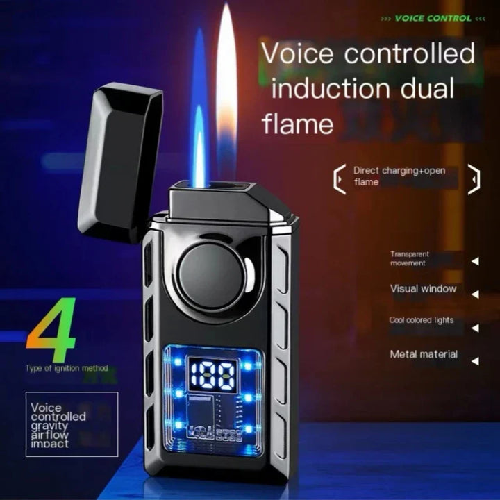 Voice Controlled USB Colorful Double Flame Lighter | Kalsten