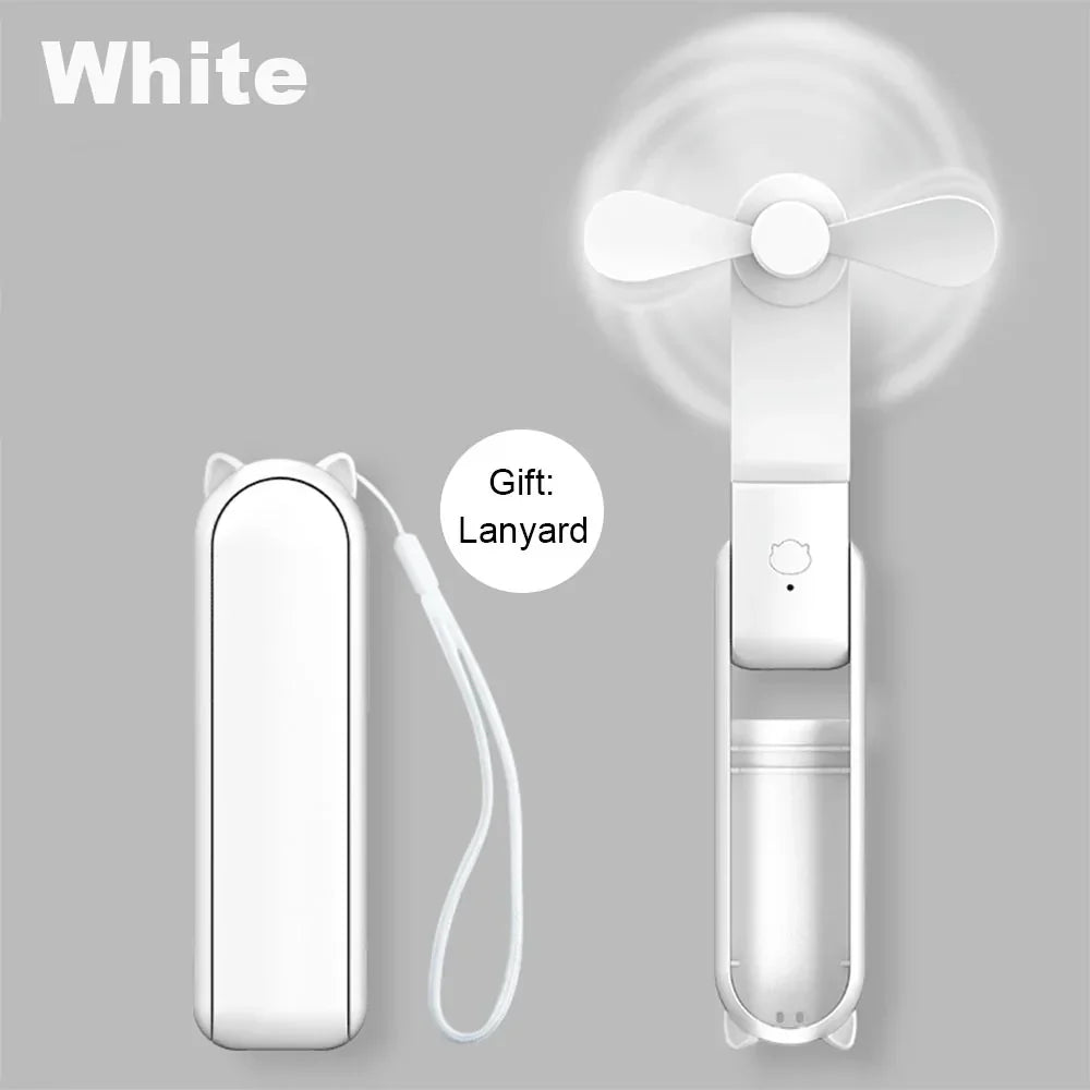 Portable Mini Handheld USB Fan – Rechargeable Folding Pocket Fan with Battery, Cooling Hand Fan and Power Bank Function | Kalsten