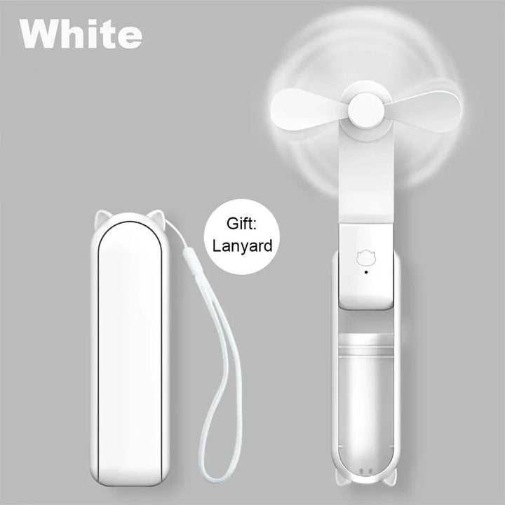 Portable Mini Handheld USB Fan – Rechargeable Folding Pocket Fan with Battery, Cooling Hand Fan and Power Bank Function | Kalsten