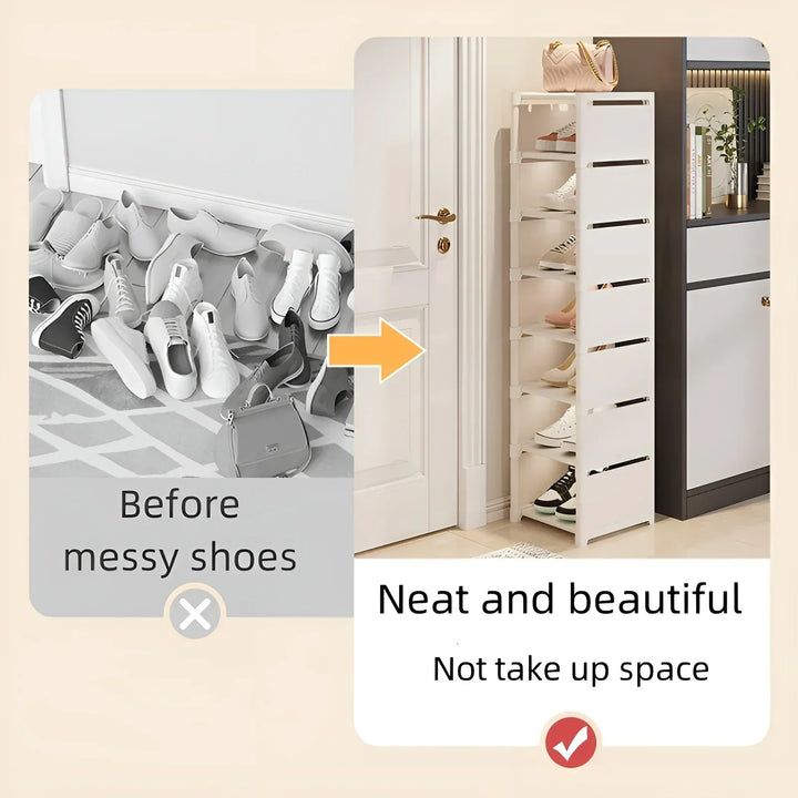 Kalsten | Space-Saving Metal Frame Shoe Rack with 6/8 Layers – Liora