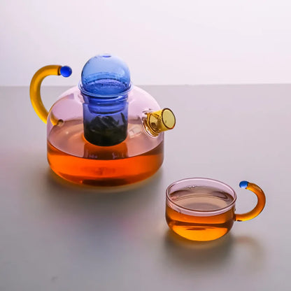 Brehn | Contrasting Color Glass Tea Set