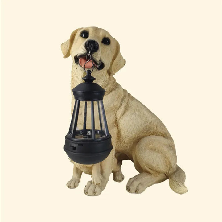 Kalsten | Solar-Powered Outdoor Resin Dog Statue Lamp