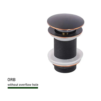 Drain Screw with Push-Down Pop-Up – Brass | 11 Colors | With or Without Overflow Skanto
