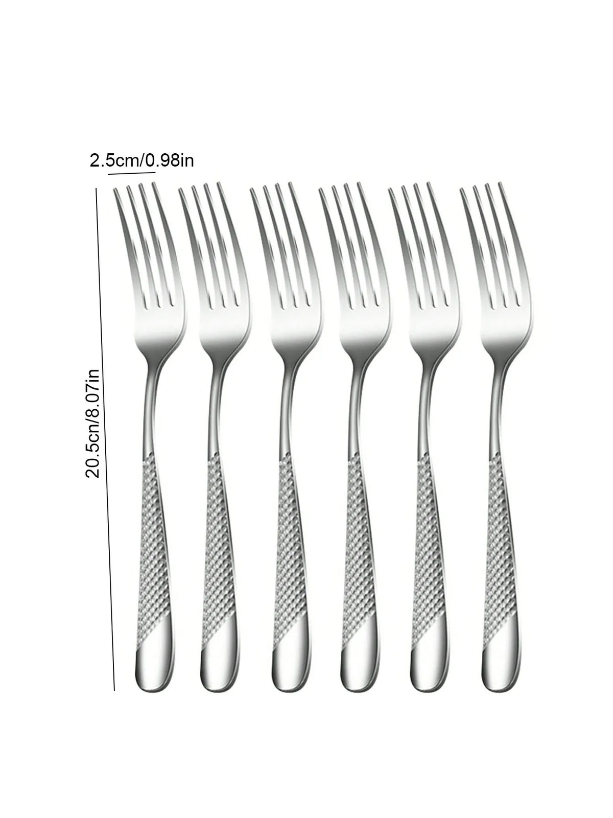 Skanto | High-Quality Stainless Steel Silver Star Diamond Cutlery Set - Includes Knife, Fork, Spoon & Dessert Fork & Spoon - 6-Piece/30-Piece Options