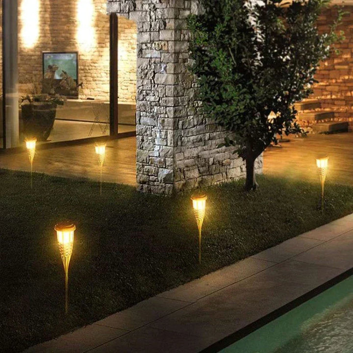 Solar Torch Set – 5 Flame-Effect LED Garden Lights