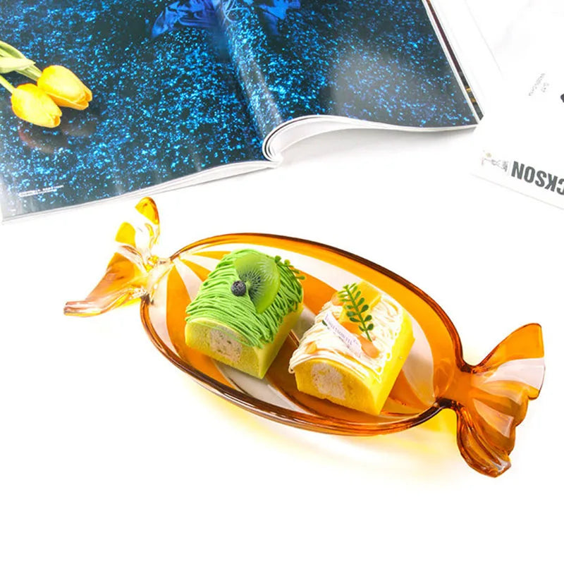 Candy-shaped glass snack plate | Kalsten