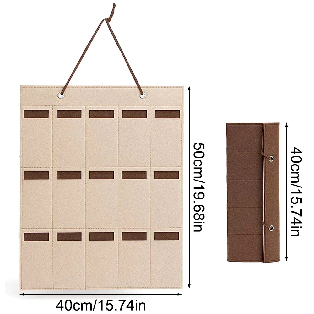 Skanto | GlasSpace Organizer | Wall-Mounted Glasses Holder | Foldable Sunglasses Storage Bag | Space-Saving & Dustproof | 42 × 38 cm