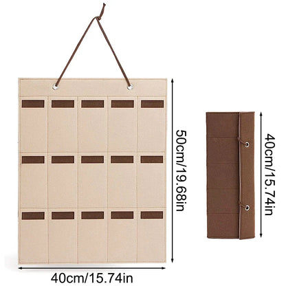 Skanto | GlasSpace Organizer | Wall-Mounted Glasses Holder | Foldable Sunglasses Storage Bag | Space-Saving & Dustproof | 42 × 38 cm