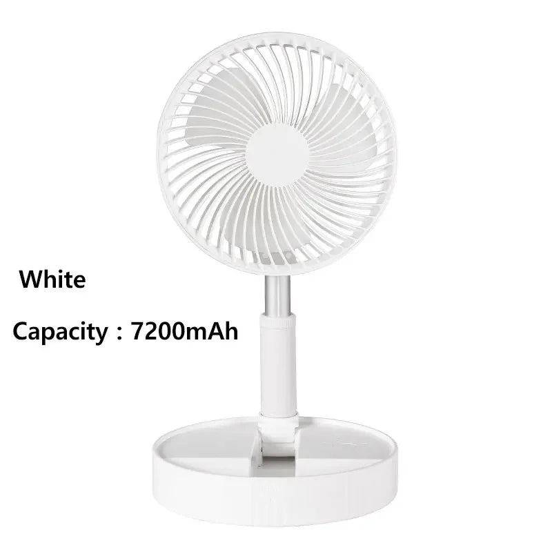 7200mAh USB Rechargeable Portable Folding Fan Floor Low Noise Fan for Outdoor Home Wireless Fan 4 Speed Camping Portable Fan | Kalsten