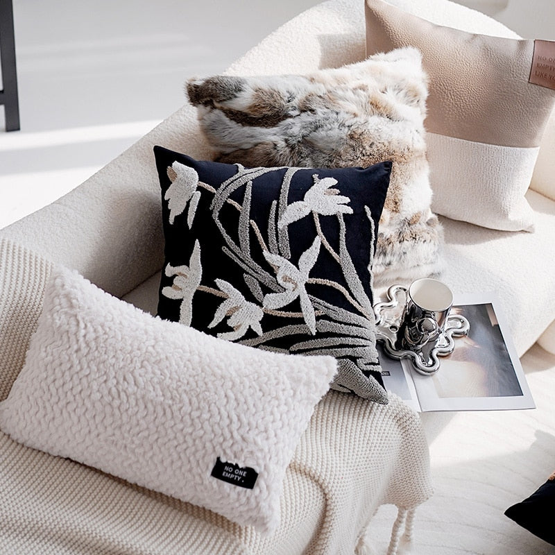 Embroidered Orchid Pillowcase | Kalsten