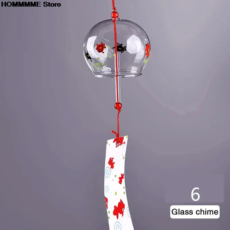 Yumeko Glass Wind Chime | Japanese Style | Handmade | Clear Sound | Decorative Pendant