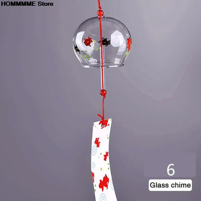 Yumeko Glass Wind Chime | Japanese Style | Handmade | Clear Sound | Decorative Pendant