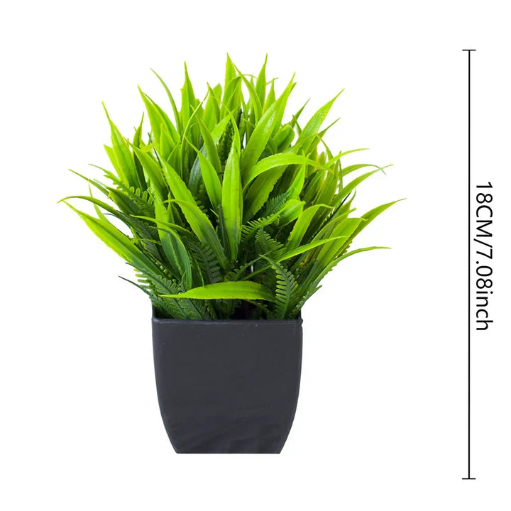 Kalsten | Leafora Artificial Eucalyptus Plant in Black Pot | Mini Decorative Plant | For Table, Bathroom & Office