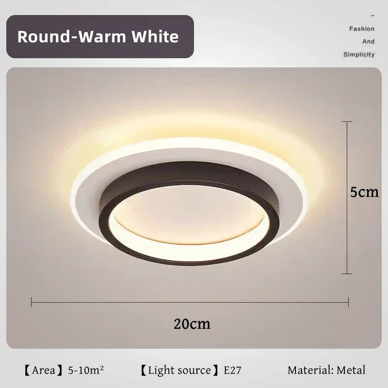 Modern LED Ceiling Light – Nordic Style Metal & Acrylic Ceiling Lamp for Living Room, Bedroom, and Aisle | Kalsten