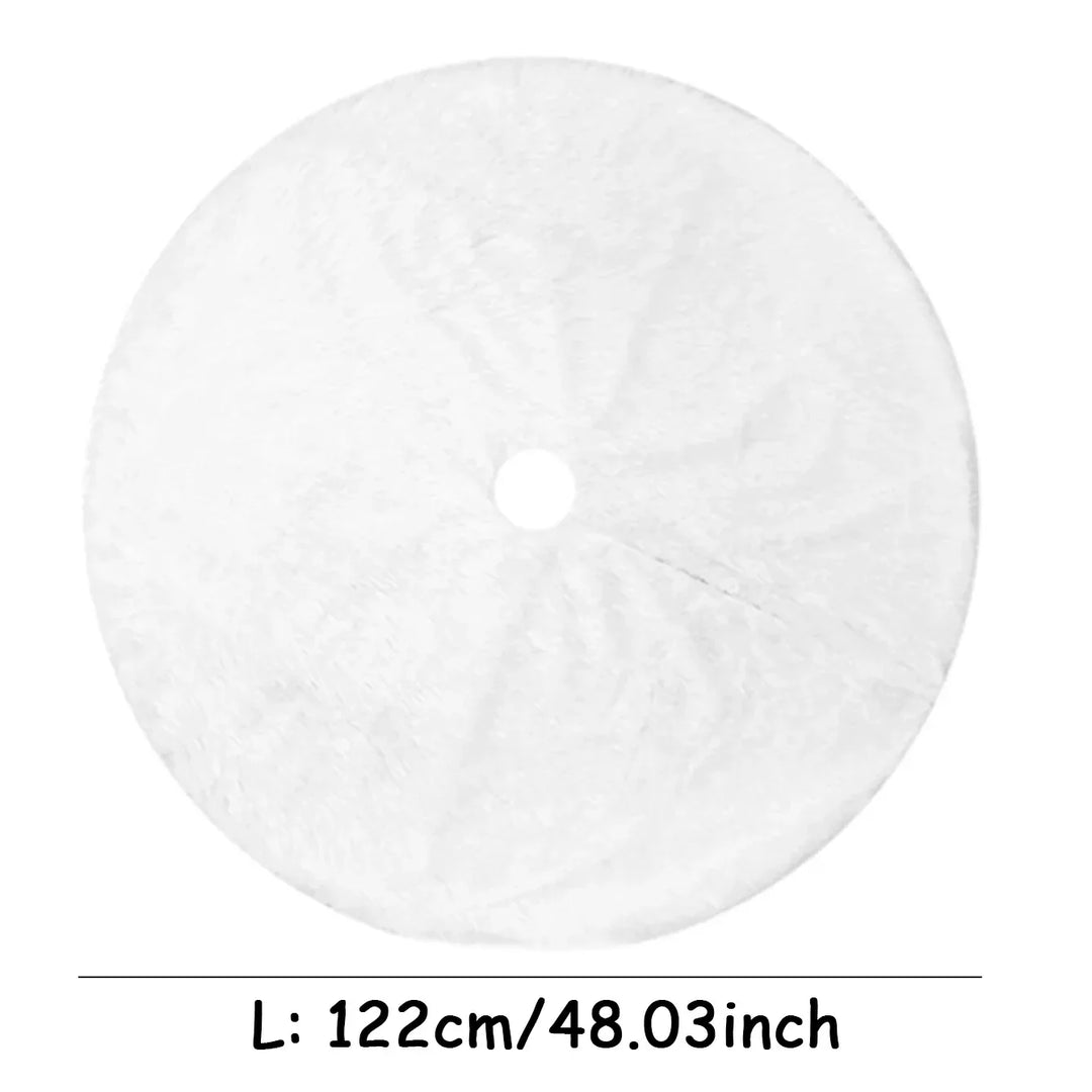 Plush Faux Fur White Christmas Tree Skirt | Kalsten
