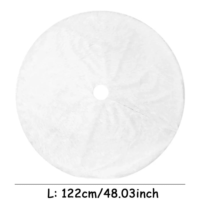 Plush Faux Fur White Christmas Tree Skirt | Kalsten