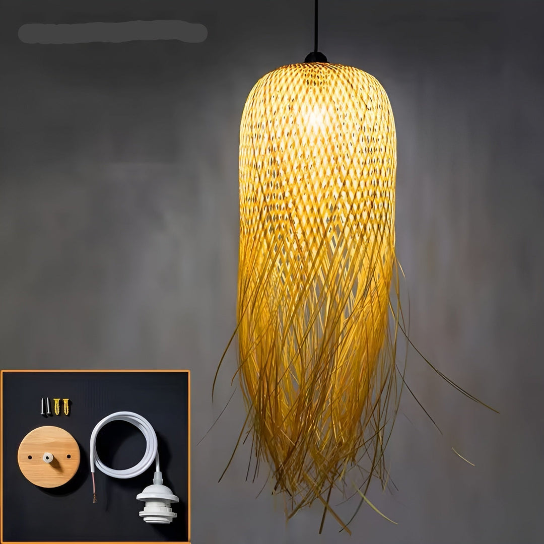 Handwoven Bamboo Hanging Lamp – Lighting for Tea Rooms, Restaurants, and Hotels | Kalsten