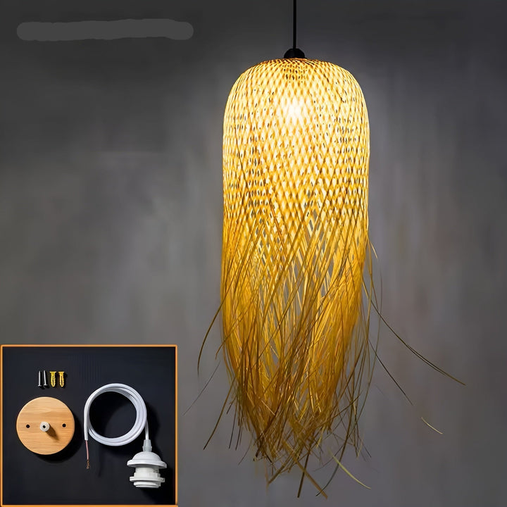 Handwoven Bamboo Hanging Lamp – Lighting for Tea Rooms, Restaurants, and Hotels | Kalsten
