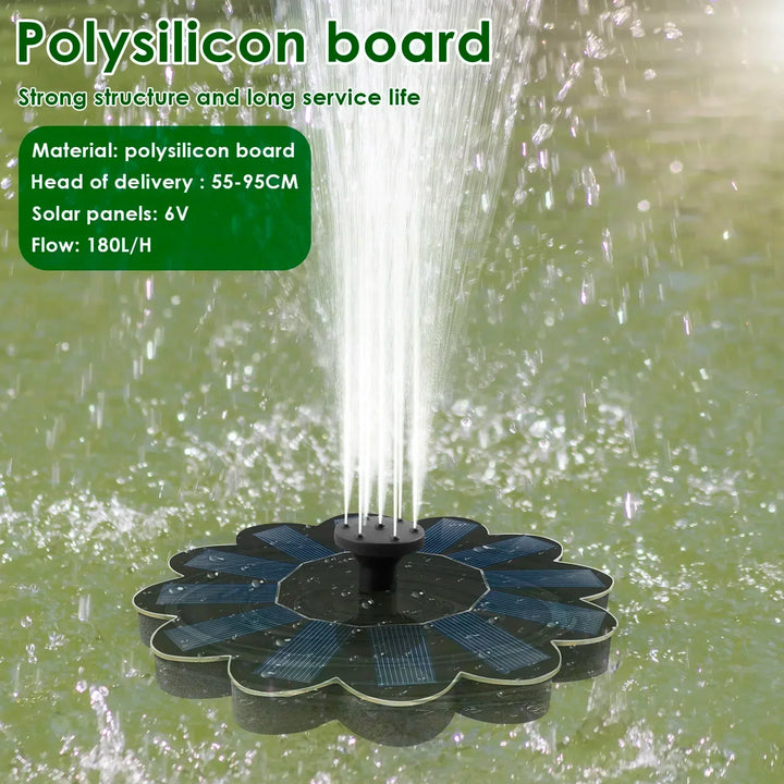 Kalsten | Solar Spring Garden Fountain | 5 Nozzle Attachments | Energy Saving & Maintenance-Free | For Pond, Bird Bath & Balcony
