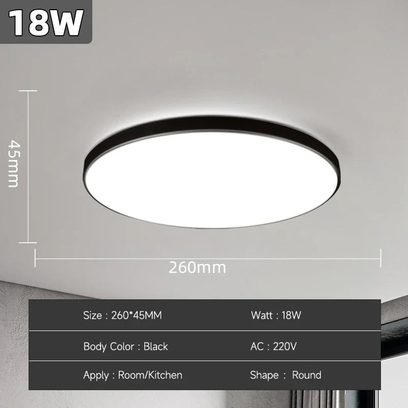 Modern LED Ceiling Lamp – 18W/30W/40W/72W Round Ceiling Light for Living Room, Bedroom, Kitchen, and Bathroom | Kalsten