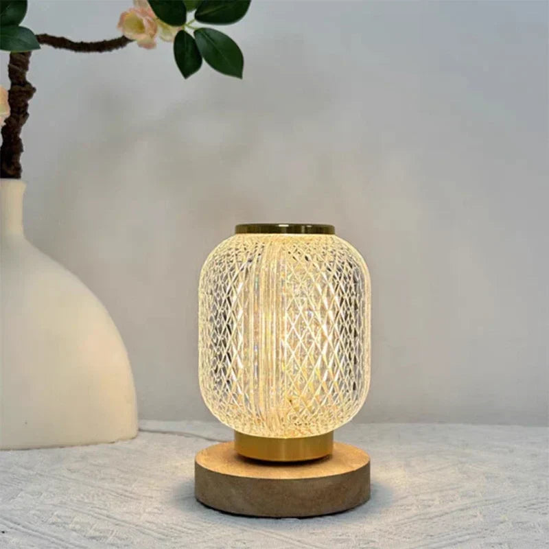 Dimmable Crystal Table Lamp - Stylish Golden Dimmable Table Lamp with Luxurious Crystal Design Kalsten