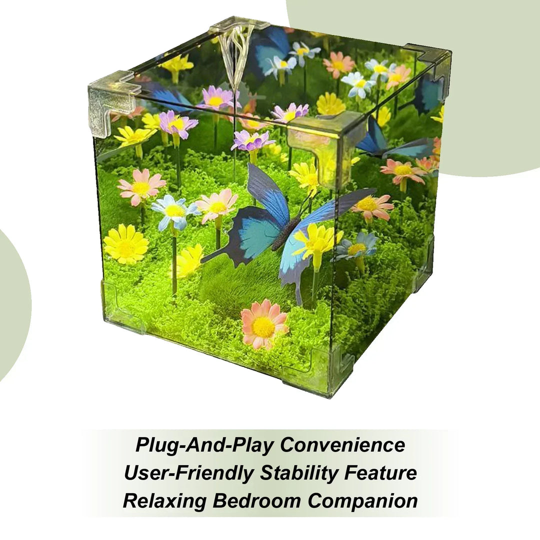 LED Butterfly Garden Cube Night Light Decor | Kalsten