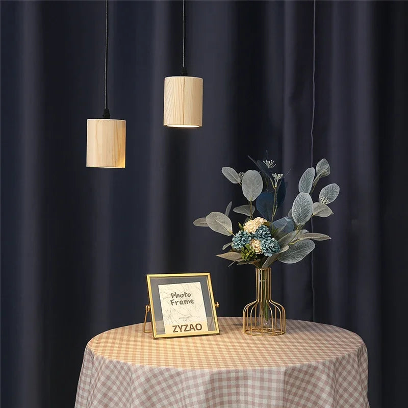 Modern Wooden Pendant Light – Nordic Style Solid Wood Lamp for Living Room, Bedroom, Bar, and Restaurant, E27 Bulb Base | Kalsten