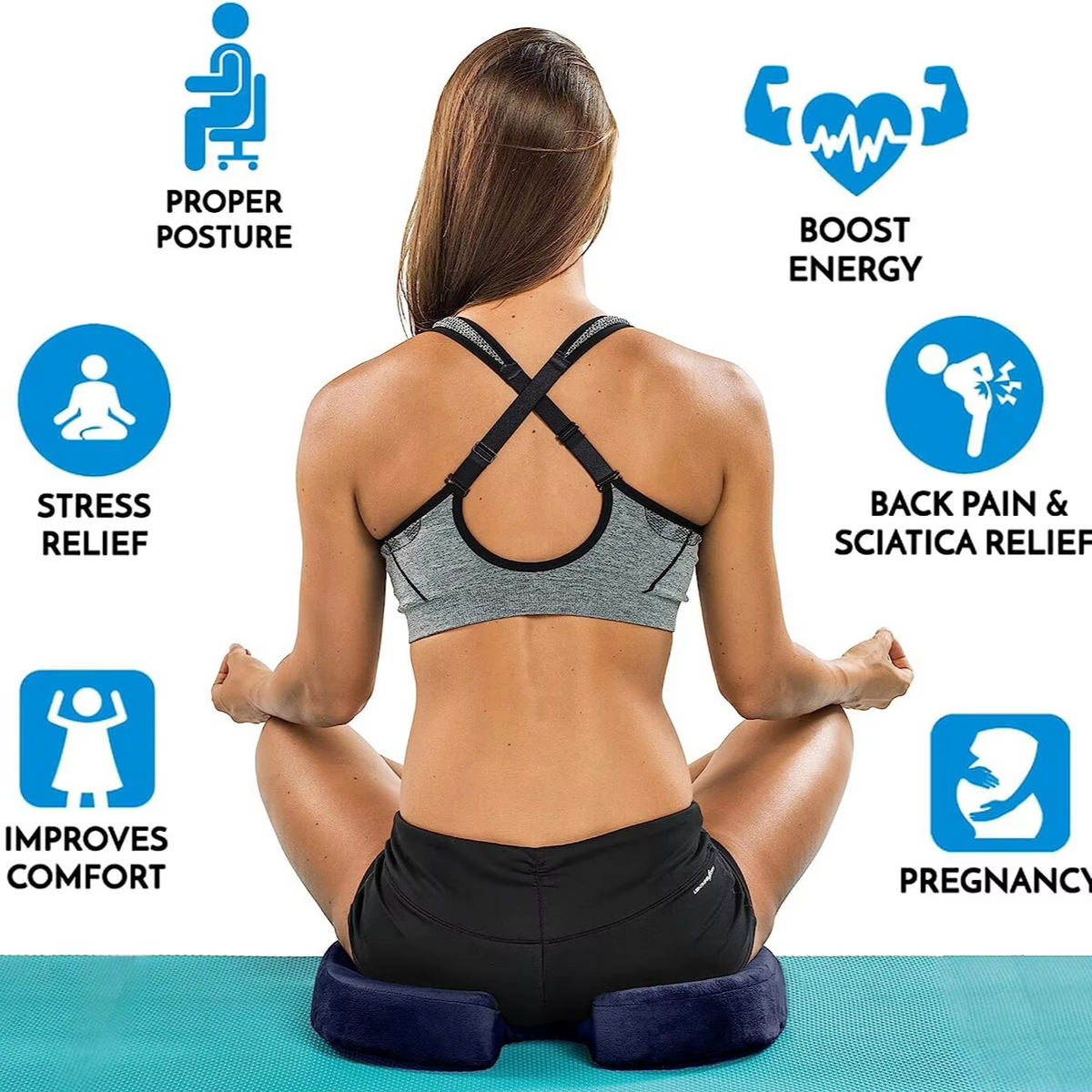 Skanto | Gel Seat Cushion with Memory Foam and Non-Slip Support for Office, Car, and Home