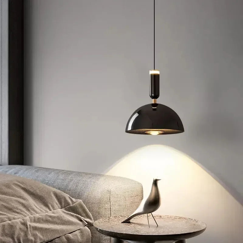 Nordic Liftable LED Pendant Light – Modern Iron Hanging Lamp for Bedroom, Living Room, Study, and Bar (Adjustable Height, Warm Light) | Kalsten