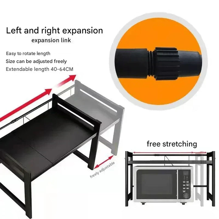 Kalsten | Carbon Steel Retractable Double-Layer Kitchen Shelf – Milo