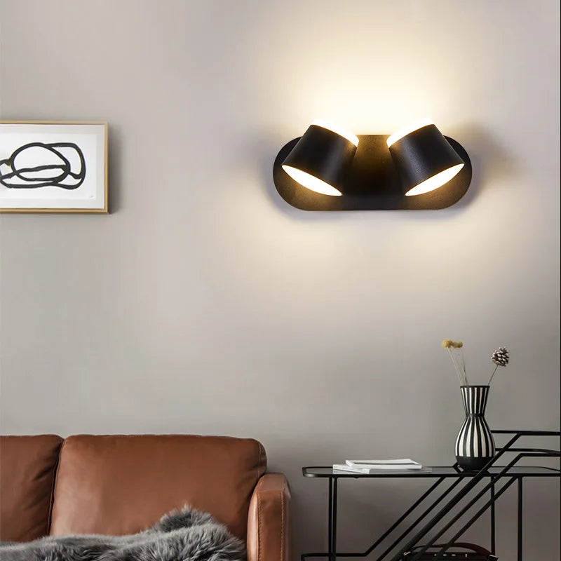 Modern LED Wall Sconce – 330° Swivel, 3000K & 6500K Adjustable White Light, Aluminum Alloy Wall Mount Light for Bedroom, Kitchen, and Living Room | Kalsten