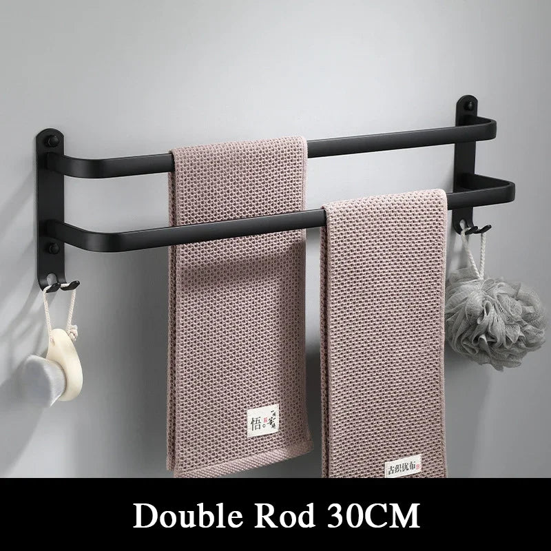 Fixed towel rail - Black Aluminum | Screw mounting Karnz