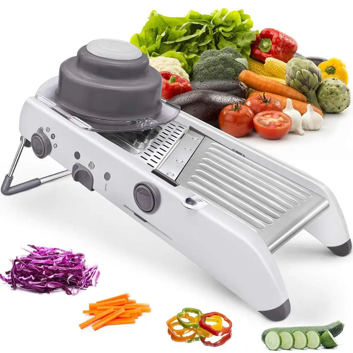 Kalsten | SchnittMeister 18-in-1 Mandoline Vegetable Slicer | Adjustable & Stainless Steel Blades | For Slices, Strips & Julienne | Safe & Versatile