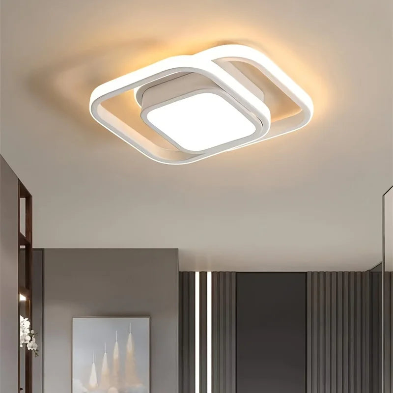 Modern LED Aisle Ceiling Light – 2-Ring Surface-Mounted Lighting Fixture for Hallway, Balcony, and Indoor Spaces | Kalsten