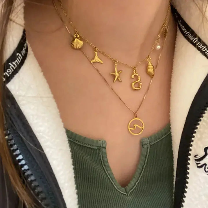 Kalsten | Personalized Summer Sea Shell Letter Initial Necklace