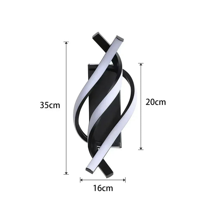 Modern LED Wall Light – Curved Spiral Design Sconce for Living Room, Bedroom, Aisle, and Home Decor | Kalsten