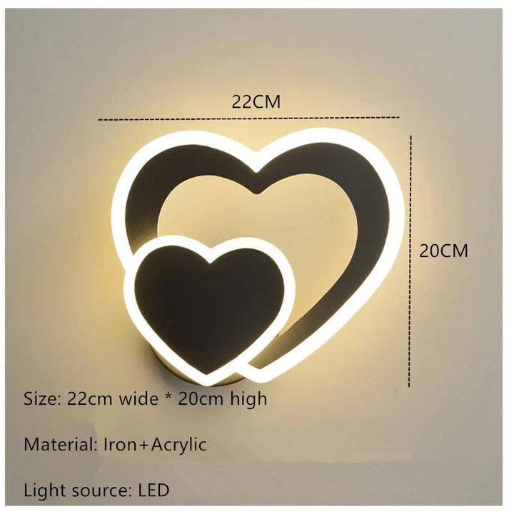 Modern LED Heart-Shaped Wall Lamp | Kalsten