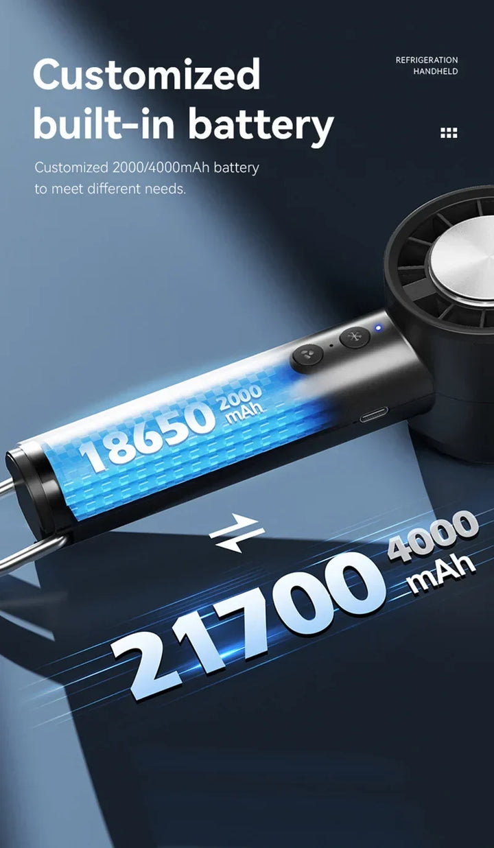 Silent High-Speed USB Handheld Fan – Portable Small Fan with LED Display, High Wind Power, and Cooling Air Conditioner Function | Kalsten