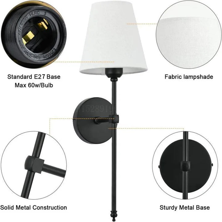Modern American LED Wall Lamp with Cloth Lampshade | Kalsten