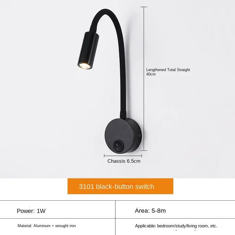 Versatile LED Wall Lamp: Modern, Flexible, Perfect for Reading in Bed | Kalsten