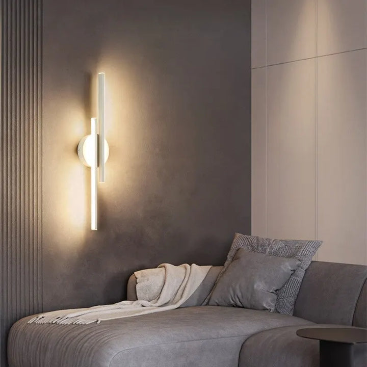 Modern Dual-Line LED Wall Lamp – Dimmable Up & Down Wall Light for Bedroom, Study, Dining Room, and TV Background Decor | Kalsten