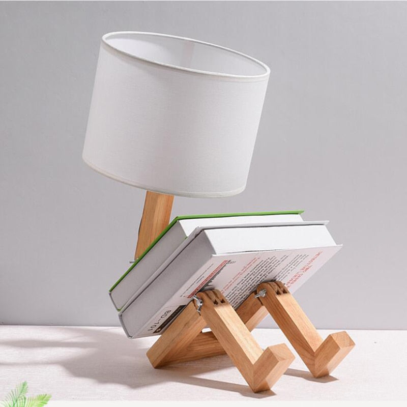 Thinker Wooden Robot Modern Night Lamp | Kalsten