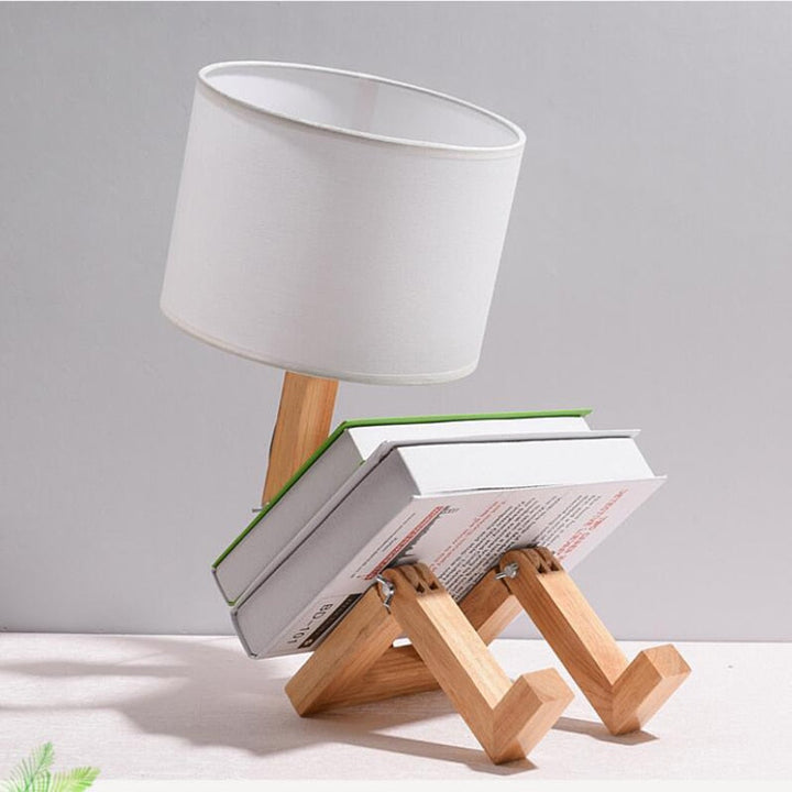Robot Form Wood Table Lamp | Kalsten