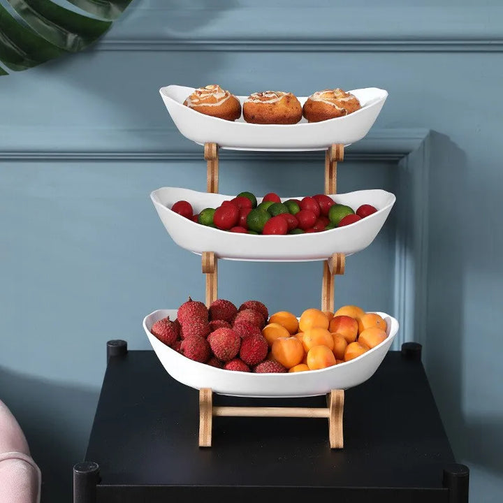 Kalsten | FruitTriad | Three-tier fruit bowl made of plastic