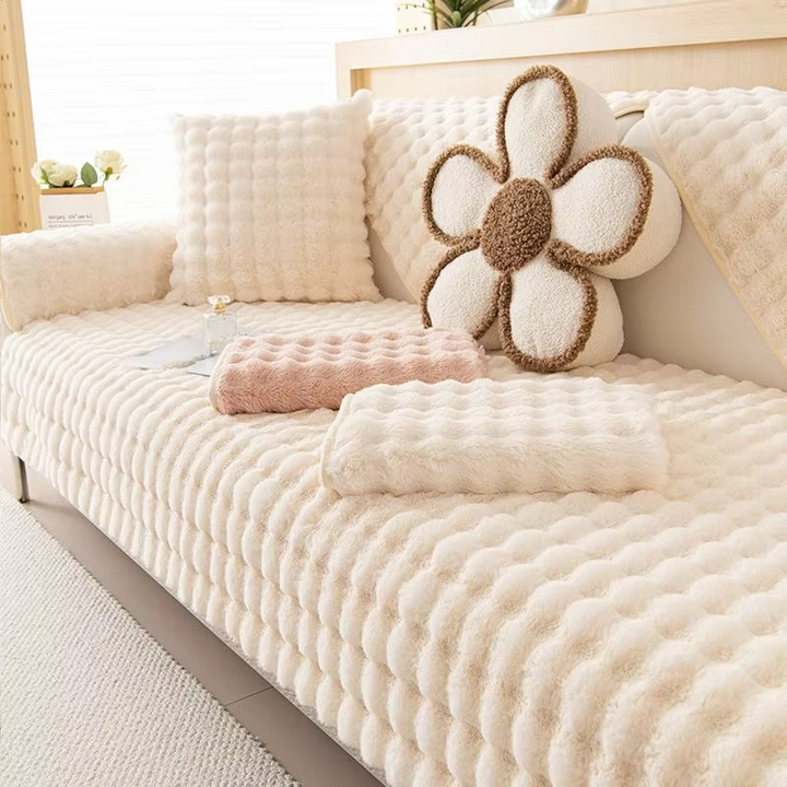 Plush Faux Fur Sofa Cover