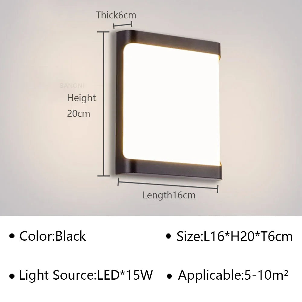 Modern LED Outdoor Wall Lamp – Waterproof Garden Sconce, Wall Light for Aisle, Balcony, and Entryway Decor | Kalsten