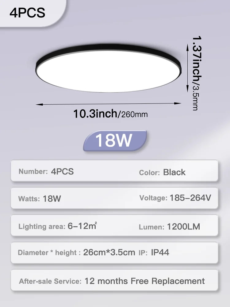 Modern LED Ceiling Light – Energy-Saving Panel Lamp for Kitchen, Bedroom, Living Room, and Corridor | Kalsten