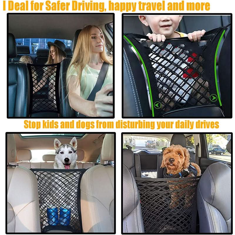 Kalsten | Safety Net for Car with Storage Space for Pets