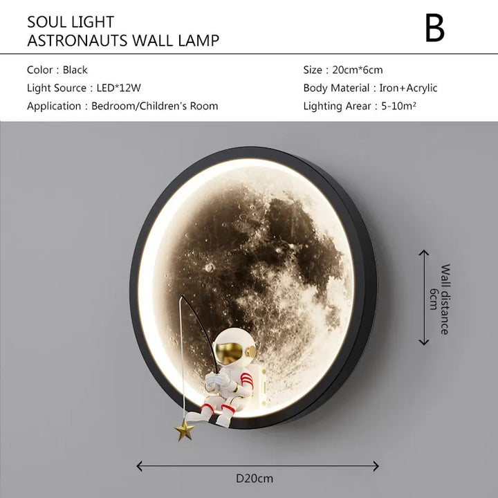 Astronaut On The Moon Wall Light | Kalsten