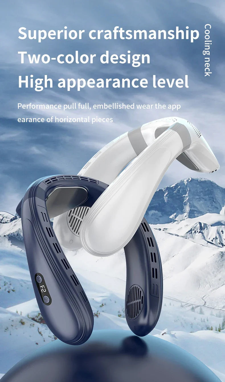 Portable Neck Fan 5200mAh – Rechargeable Wearable Semiconductor Cooling Fan, Personal Outdoor Neck Air Conditioner | Kalsten